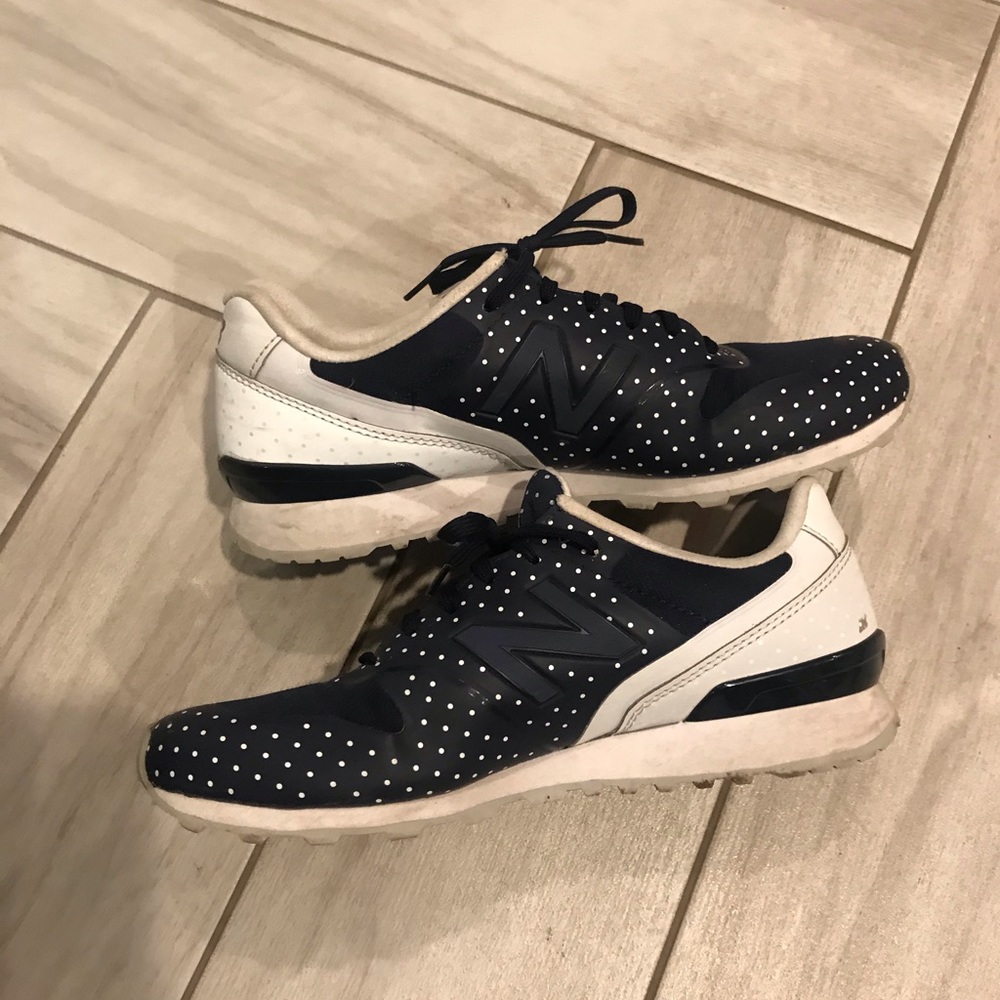 New Balance Navy Polka Dot Tennis Shoes - Picture 2 of 5